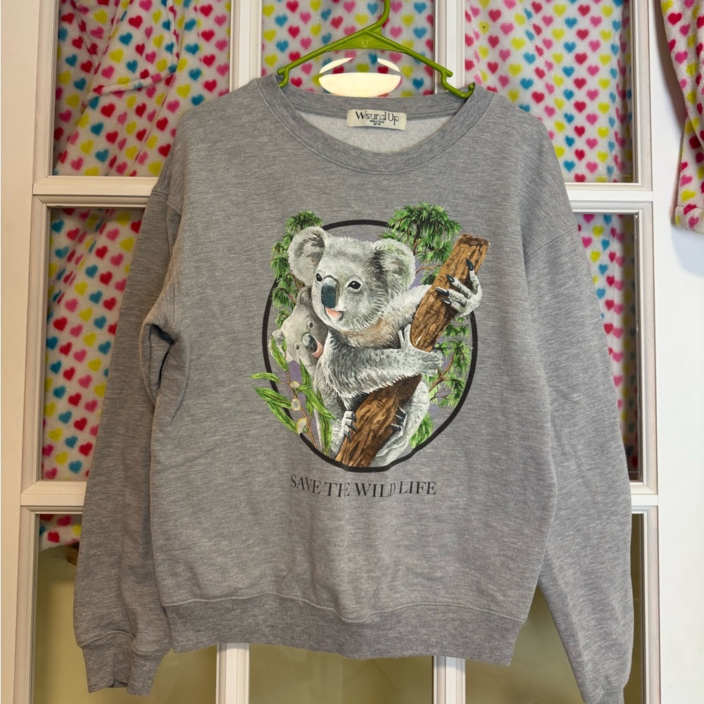 ‘Save The Wildlife’ Koala Oversized Crewneck Sweatshirt - Retro 90s